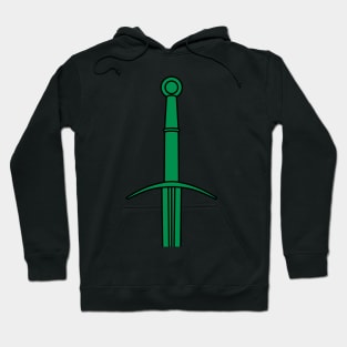 Hand and a Half Sword Garnish / Bastard Sword (Green) Hoodie